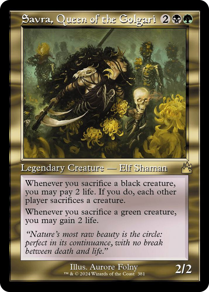 Savra, Queen of the Golgari (Retro Frame) #381 R - Ravnica Remastered Pokemon card