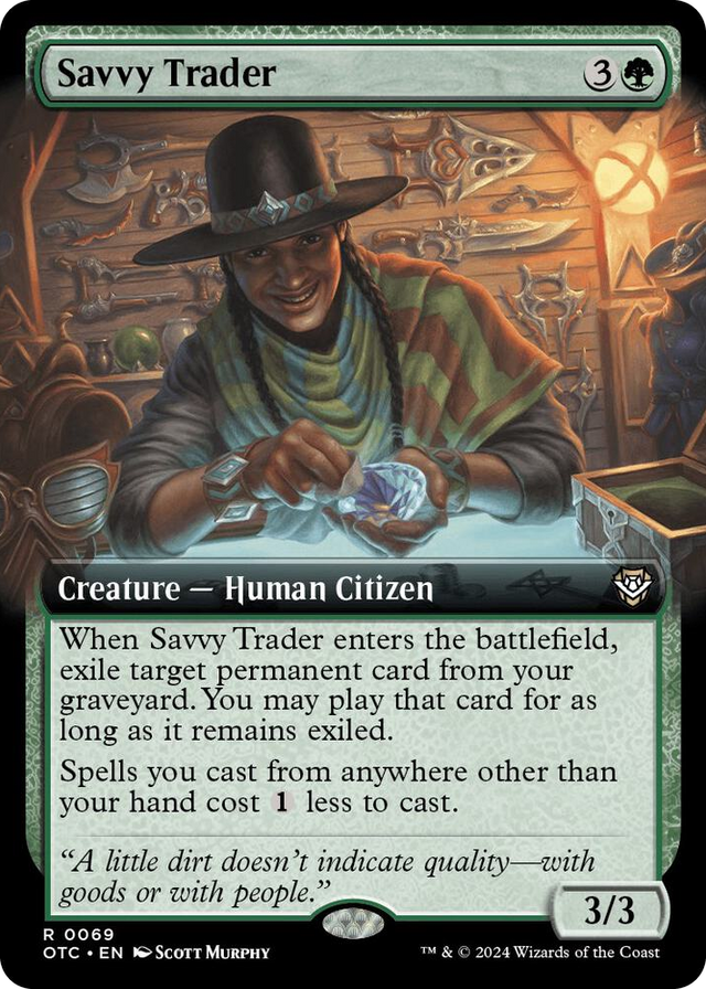 0069 Savvy Trader (Extended Art) R Commander: Outlaws of Thunder Junction
