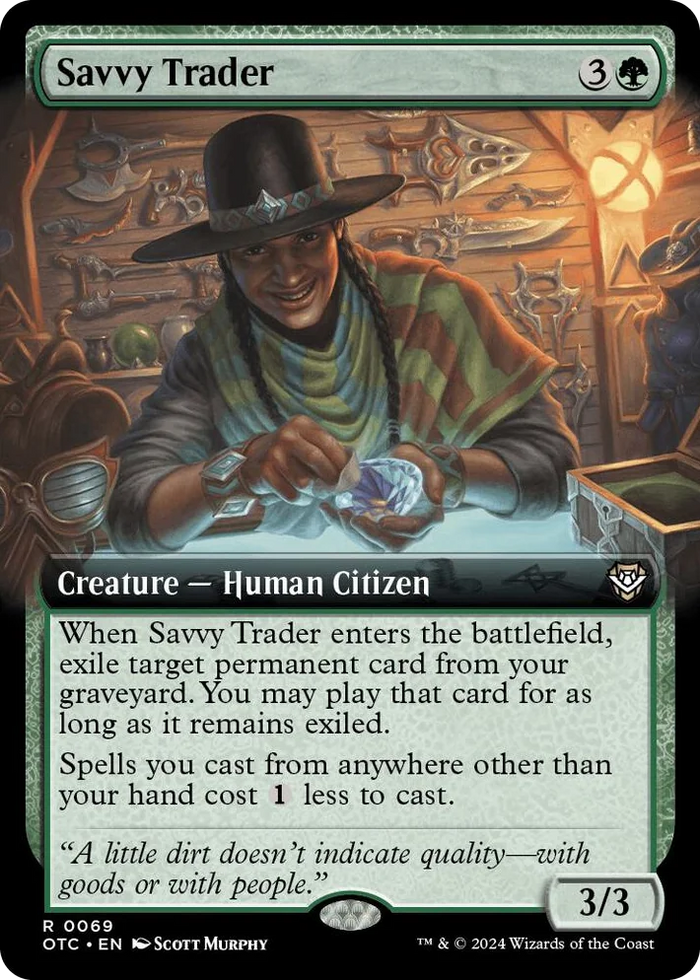 0069 Savvy Trader (Extended Art) R Commander: Outlaws of Thunder Junction