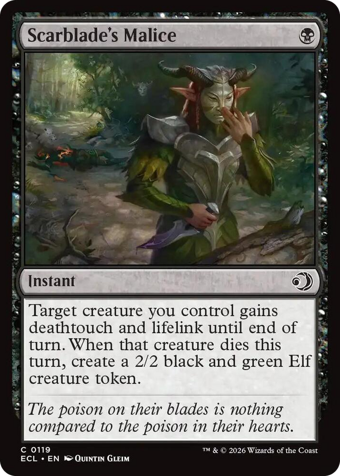 Scarblade's Malice #119 C - Lorwyn Eclipsed Pokemon card