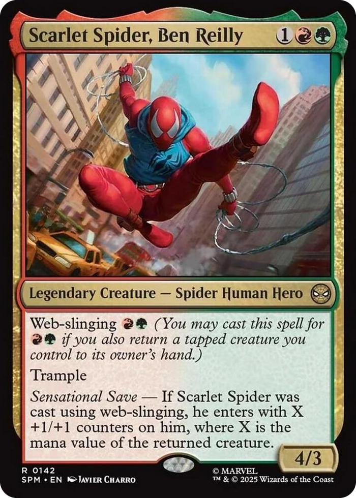 Scarlet Spider, Ben Reilly #142 R - Marvel's Spider-Man Pokemon card