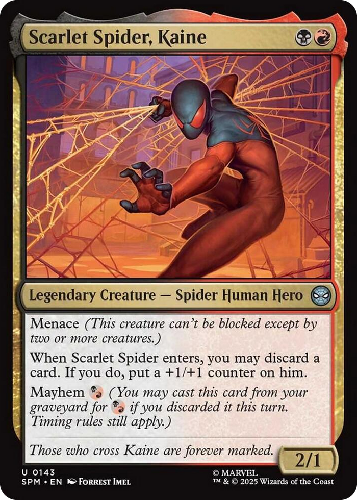 Scarlet Spider, Kaine #143 U - Marvel's Spider-Man Pokemon card