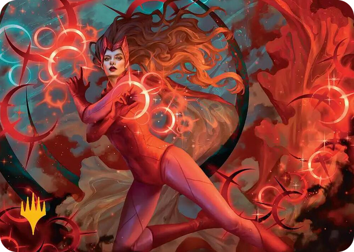 Scarlet Witch, Chaotic Avenger Art Card (Gold-Stamped Planeswalker Symbol) #38 S - Art Series: Marvel Super Heroes Pokemon card