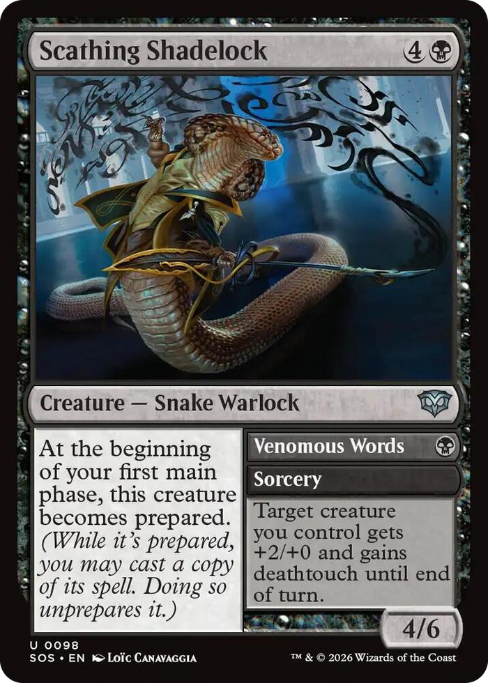 Scathing Shadelock #98 U - Secrets of Strixhaven Pokemon card
