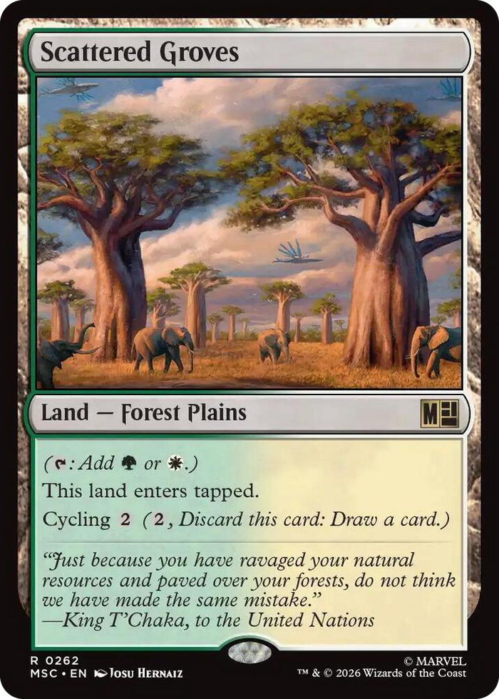 Scattered Groves #262 R - Commander: Marvel Super Heroes Pokemon card