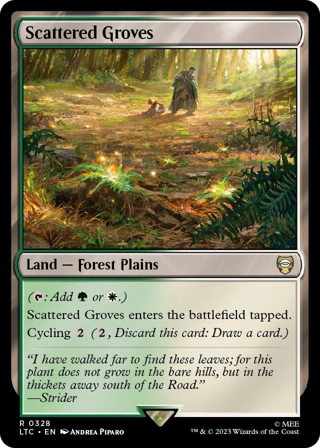 Scattered Groves #328 R - Commander: The Lord of the Rings: Tales of Middle-earth Pokemon card