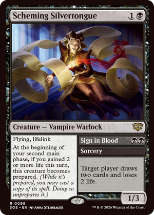 0099 Scheming Silvertongue R Secrets of Strixhaven