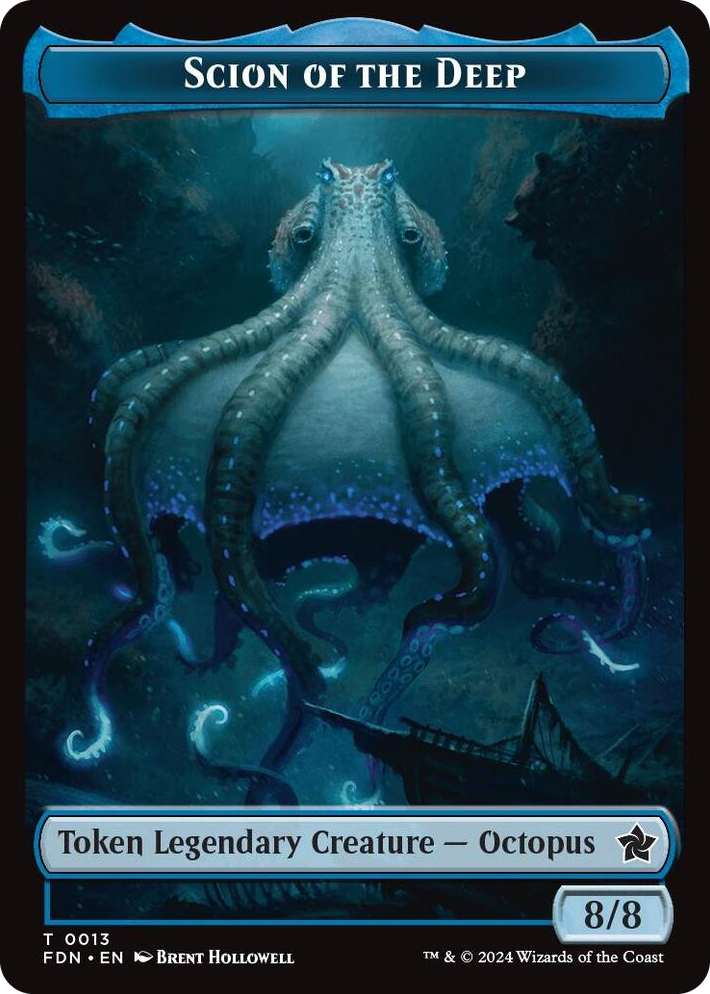 0013 Scion of the Deep // Koma's Coil Doubled-Sided Token T Foundations