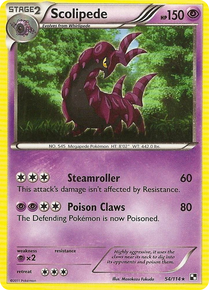 0054 Scolipede - 54/114 (Cracked Ice Holo) Holo Rare Blister Exclusives