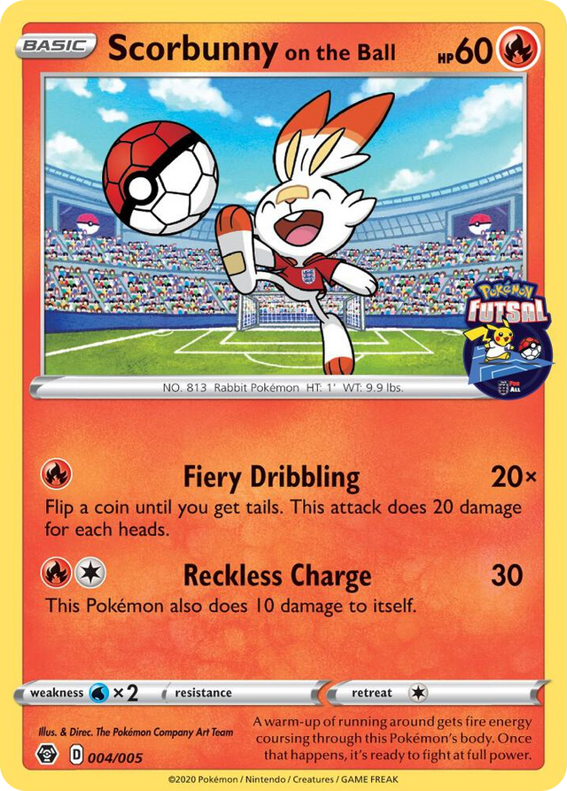 0004 Scorbunny on the Ball - 004/005 (Pokemon Futsal) Promo Miscellaneous Cards & Products