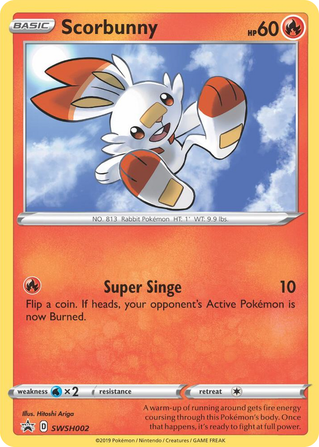0002 Scorbunny - SWSH002 Promo Sword & Shield Promo Cards