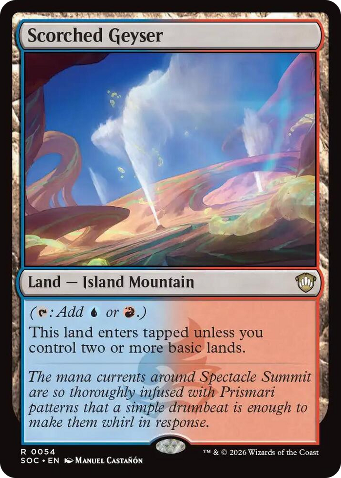 Scorched Geyser #54 R - Commander: Secrets of Strixhaven Pokemon card