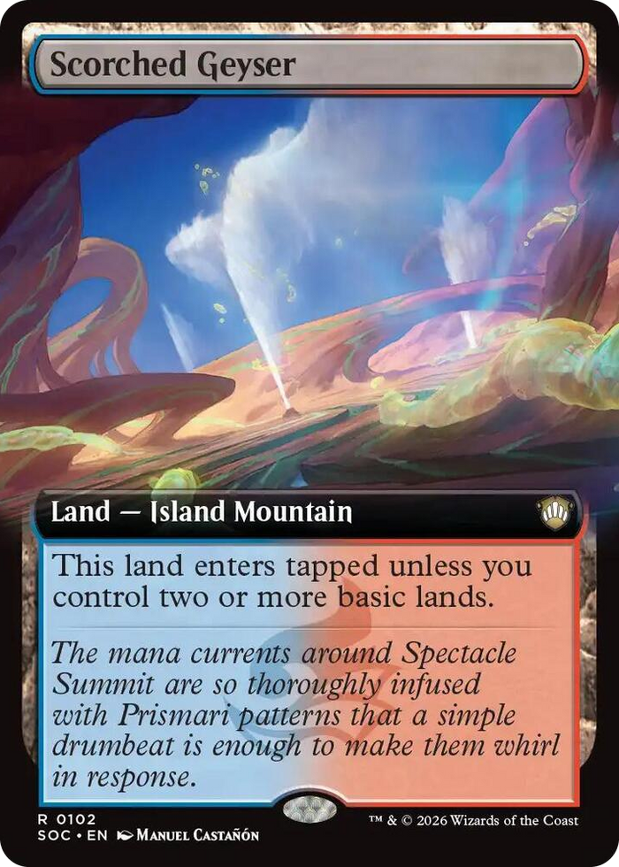 Scorched Geyser (Extended Art) #102 R - Commander: Secrets of Strixhaven Pokemon card