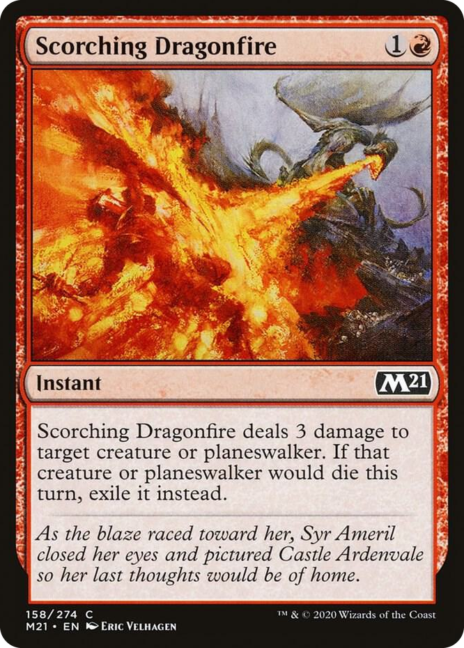 0158 Scorching Dragonfire C Core Set 2021
