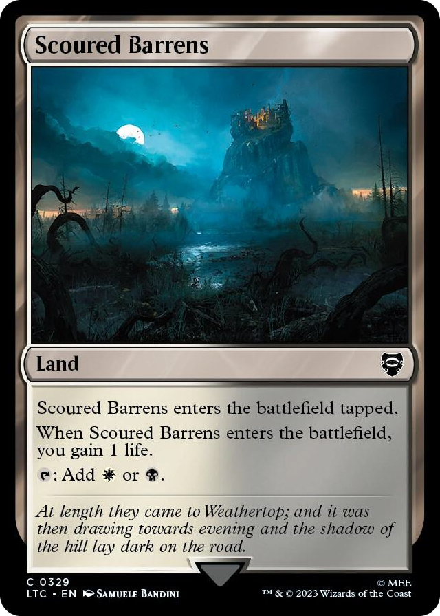Scoured Barrens #329 C - Commander: The Lord of the Rings: Tales of Middle-earth Pokemon card