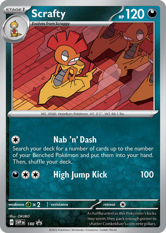 0188 Scrafty - 188 (Cosmos Holo) Promo Scarlet & Violet Promo Cards