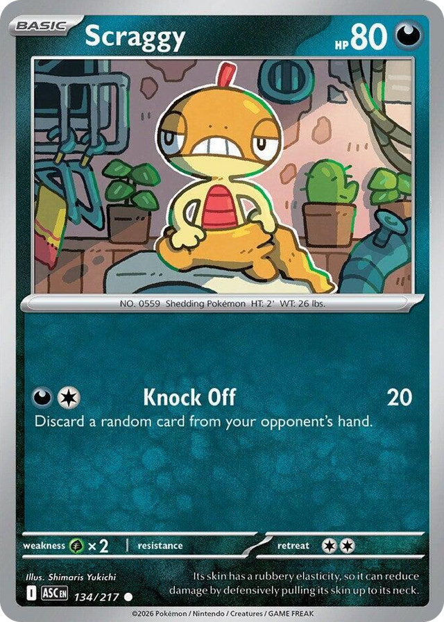 0134 Scraggy Common Ascended Heroes