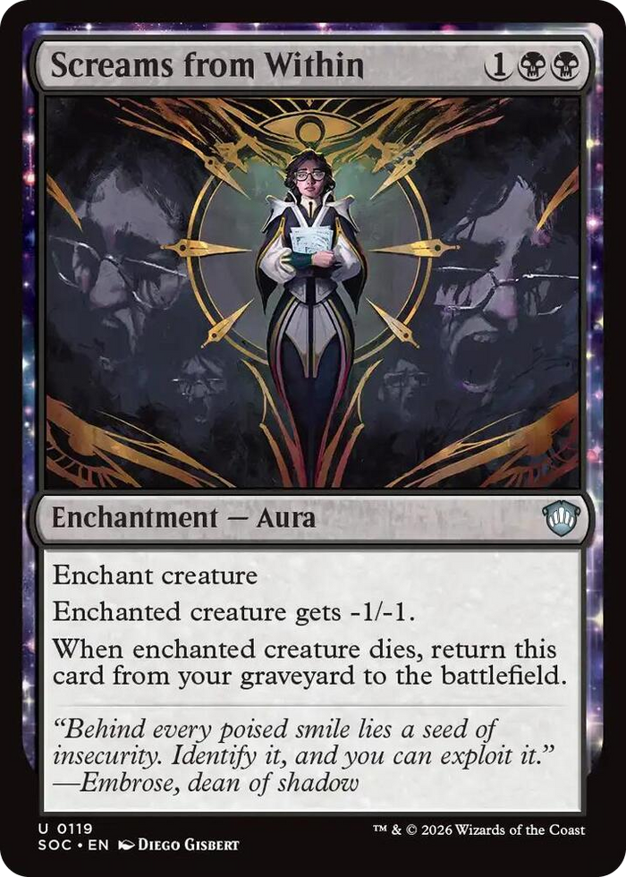 Screams from Within #119 U - Commander: Secrets of Strixhaven Pokemon card