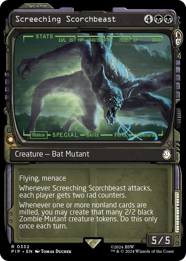 0332 Screeching Scorchbeast (Showcase) R Universes Beyond: Fallout