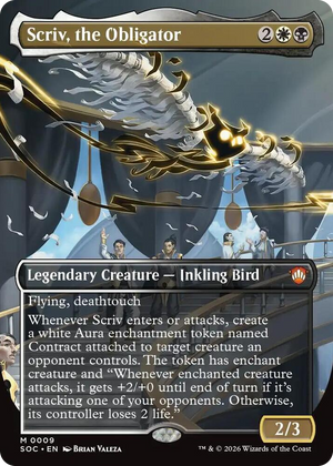 0009 Scriv, the Obligator (Borderless) M Commander: Secrets of Strixhaven
