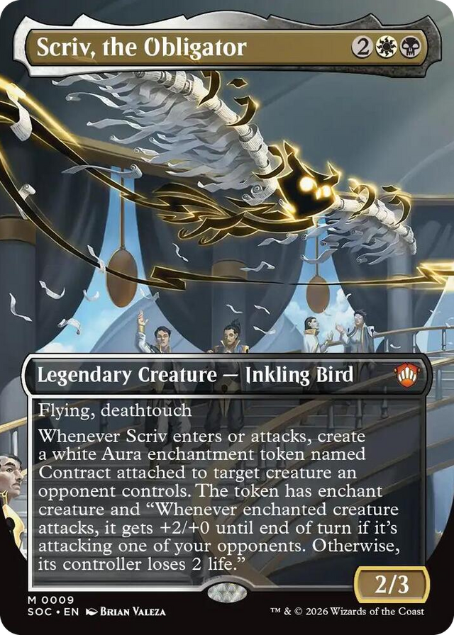 0009 Scriv, the Obligator (Borderless) M Commander: Secrets of Strixhaven