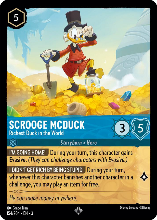 0154 Scrooge McDuck - Richest Duck in the World Super Rare Into the Inklands
