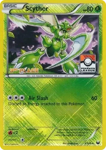 0004 Scyther - 4/108 (Pokemon League) [3rd Place] Promo League & Championship Cards