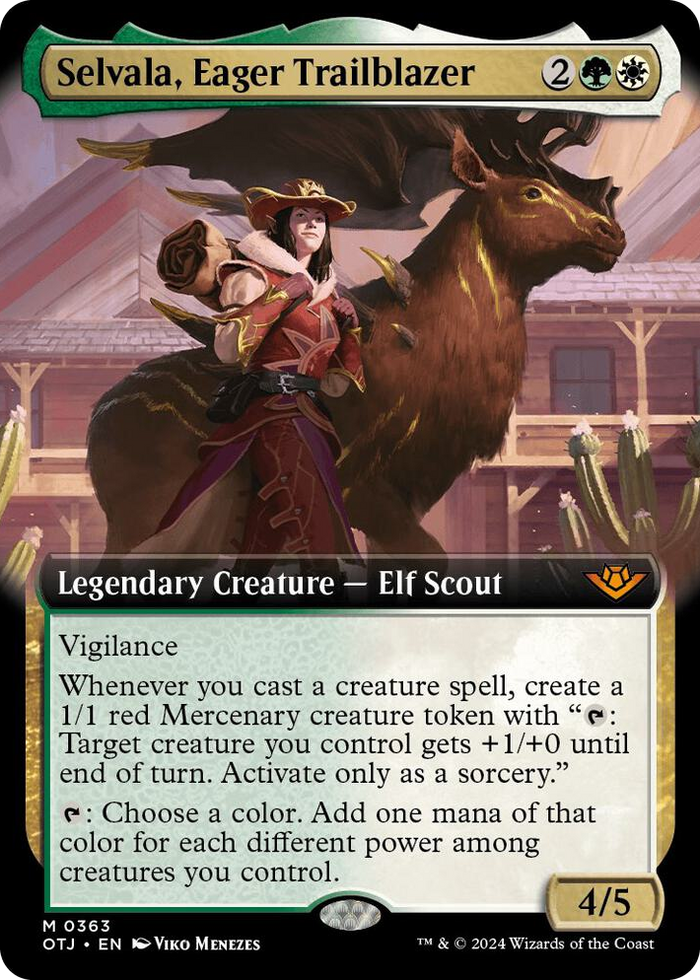 Selvala, Eager Trailblazer (Extended Art) #363 M - Outlaws of Thunder Junction Pokemon card