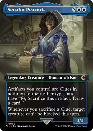 0002 Senator Peacock (Borderless) R Ravnica: Clue Edition