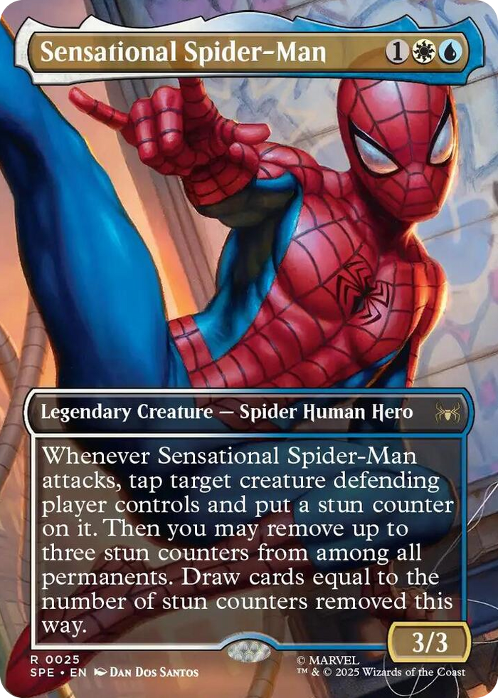 Sensational Spider-Man (Borderless) #25 R - Marvel's Spider-Man: Eternal-Legal Pokemon card