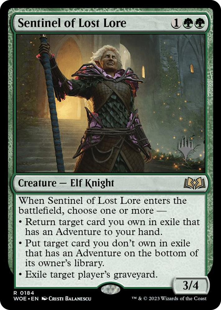 0184 Sentinel of Lost Lore R Promo Pack: Wilds of Eldraine