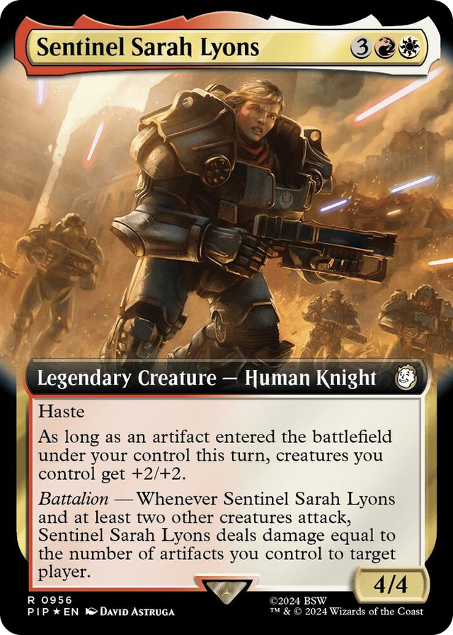 0956 Sentinel Sarah Lyons (Extended Art) (Surge Foil) R Universes Beyond: Fallout