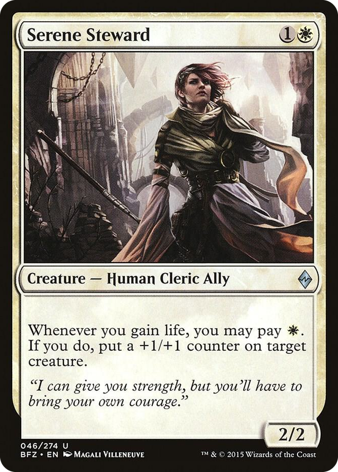 Serene Steward #46 U - Battle for Zendikar Pokemon card