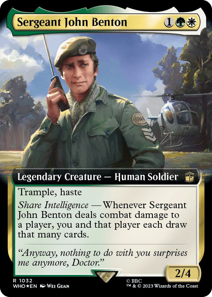 1032 Sergeant John Benton (Extended Art) (Surge Foil) R Universes Beyond: Doctor Who