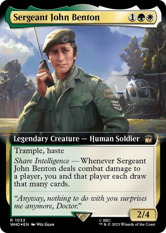 1032 Sergeant John Benton (Extended Art) (Surge Foil) R Universes Beyond: Doctor Who