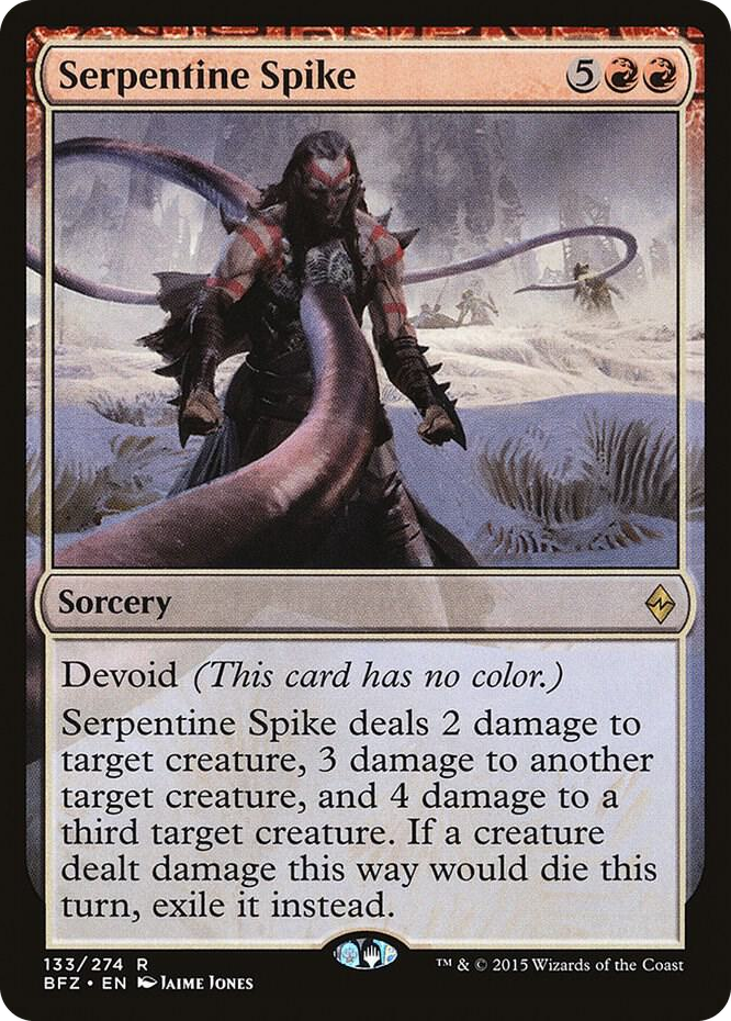 Serpentine Spike #133 R - Battle for Zendikar Pokemon card