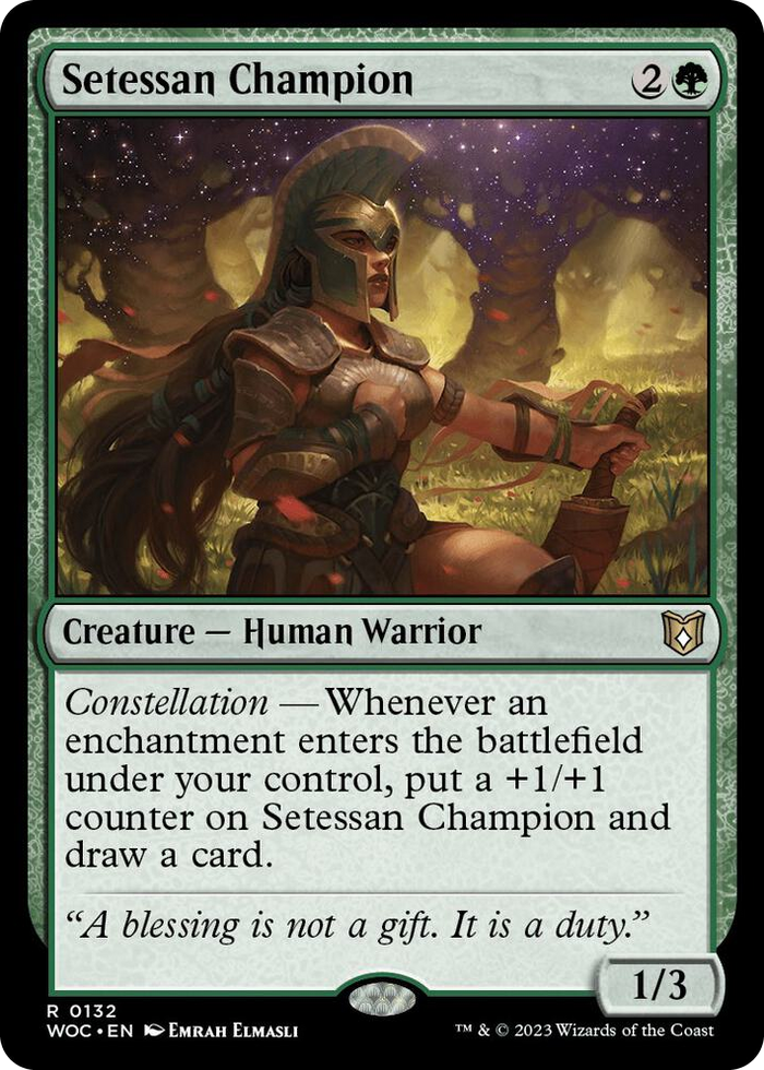 Setessan Champion #132 R - Commander: Wilds of Eldraine Pokemon card