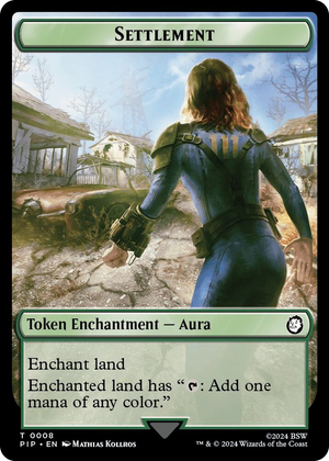 0008 Settlement // Human Soldier Double-Sided Token T Universes Beyond: Fallout