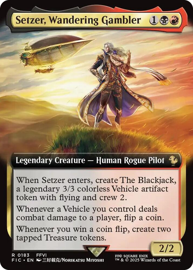 0183 Setzer, Wandering Gambler (Extended Art) R Commander: FINAL FANTASY