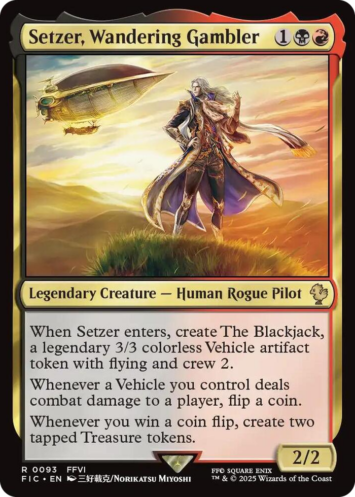 Setzer, Wandering Gambler (Surge Foil) #93 R - Commander: FINAL FANTASY Pokemon card