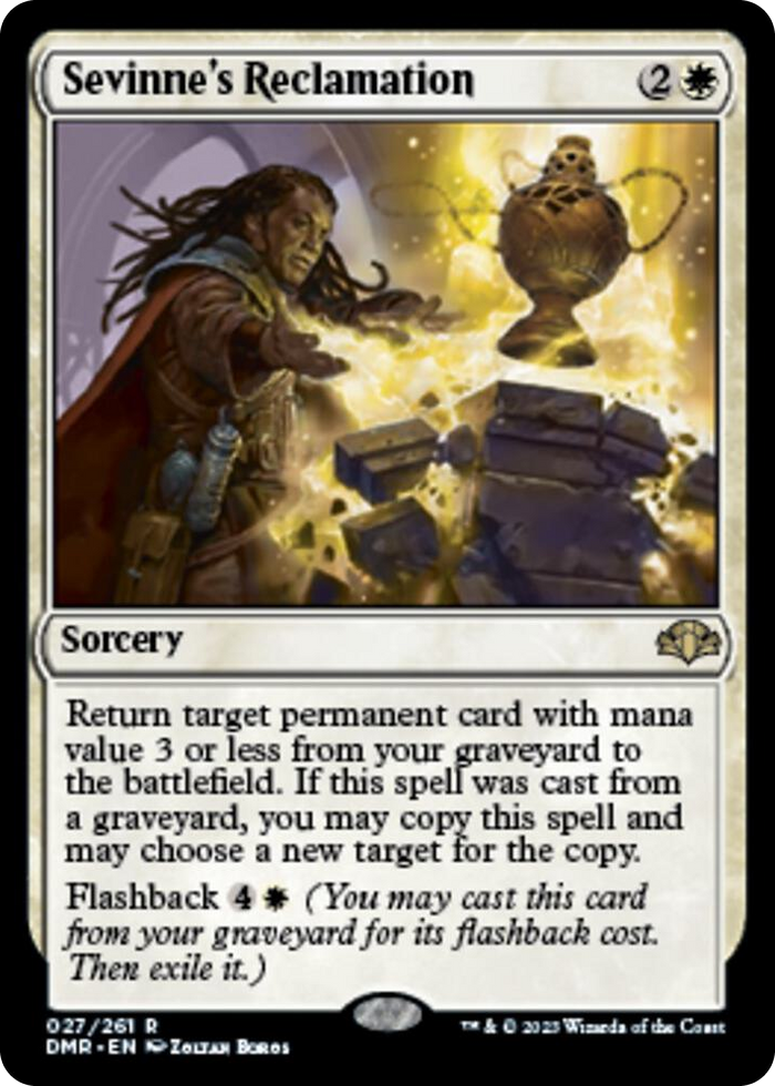 Sevinne's Reclamation #27 R - Dominaria Remastered Pokemon card