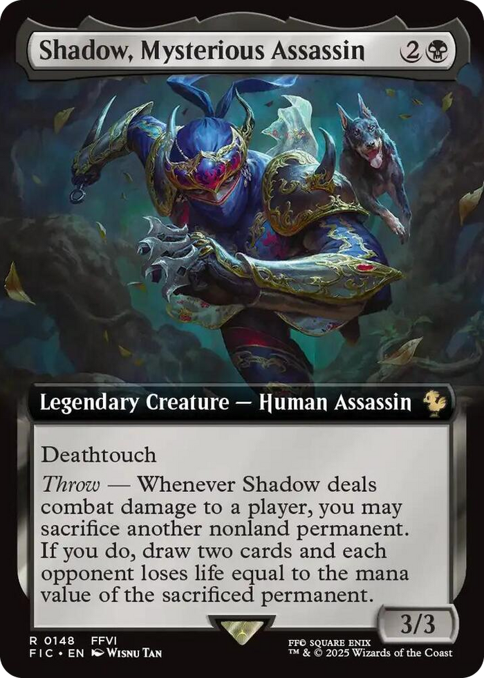 Shadow, Mysterious Assassin (Extended Art) #148 R - Commander: FINAL FANTASY Pokemon card