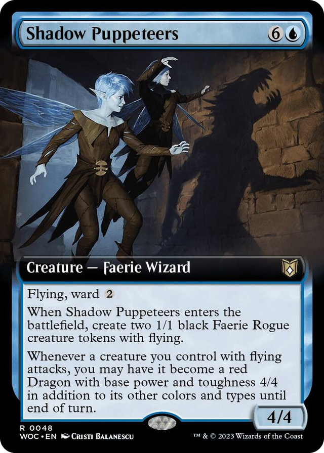 0048 Shadow Puppeteers (Extended Art) R Commander: Wilds of Eldraine