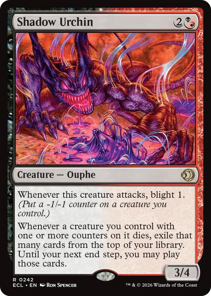 Shadow Urchin #242 R - Lorwyn Eclipsed Pokemon card