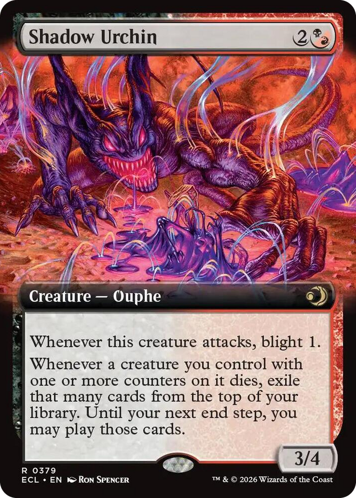 Shadow Urchin (Extended Art) #379 R - Lorwyn Eclipsed Pokemon card