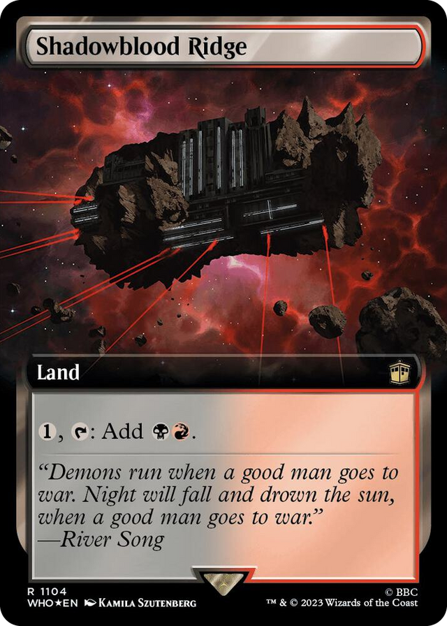1104 Shadowblood Ridge (Extended Art) (Surge Foil) R Universes Beyond: Doctor Who