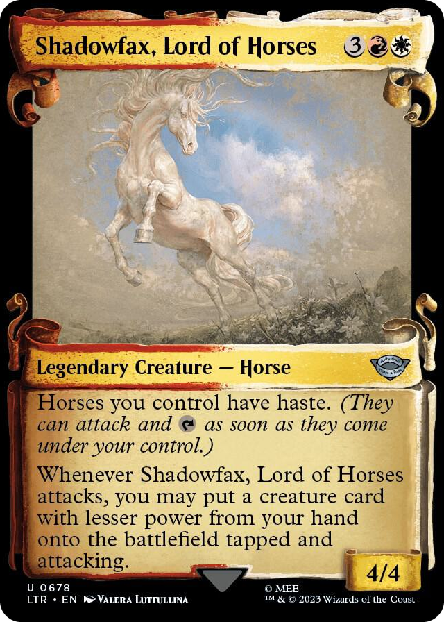 Shadowfax, Lord of Horses (Showcase Scrolls) #678 U - Universes Beyond: The Lord of the Rings: Tales of Middle-earth Pokemon card
