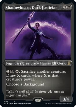 Shadowheart, Dark Justiciar (Foil Etched) #499 R - Commander Legends: Battle for Baldur's Gate Pokemon card