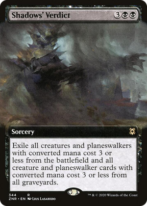 0344 Shadows' Verdict (Extended Art) R Zendikar Rising