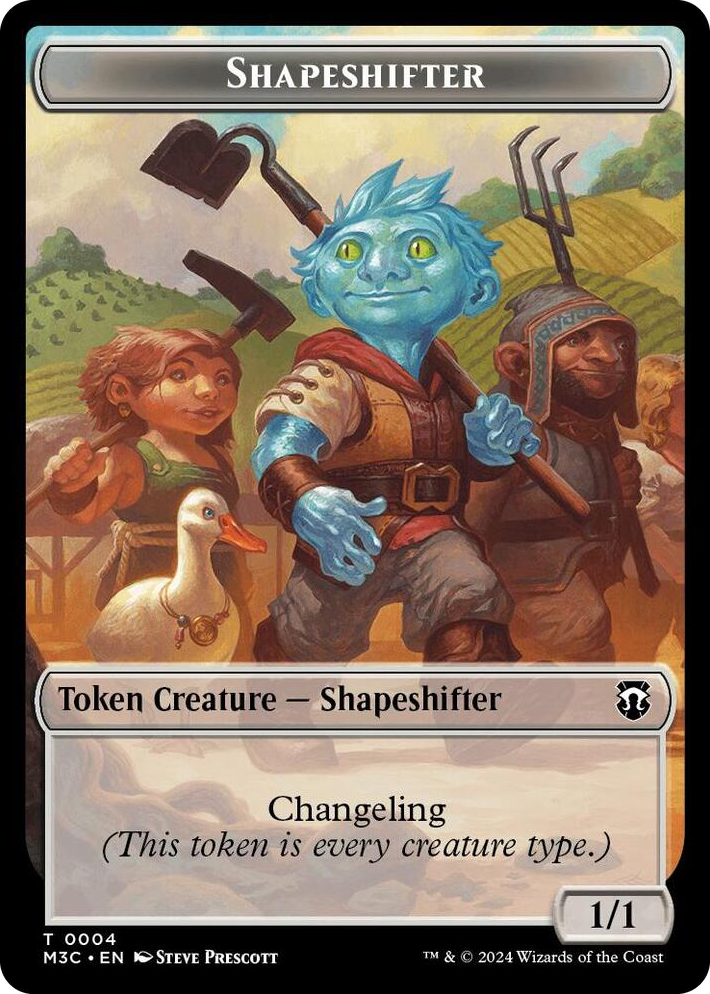 0004 Shapeshifter (0004) (Ripple Foil) // Copy Double-Sided Token T Commander: Modern Horizons 3
